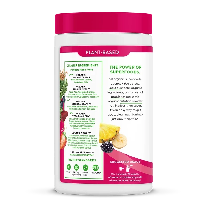 Organic Superfoods Probiotics Powder - Berry