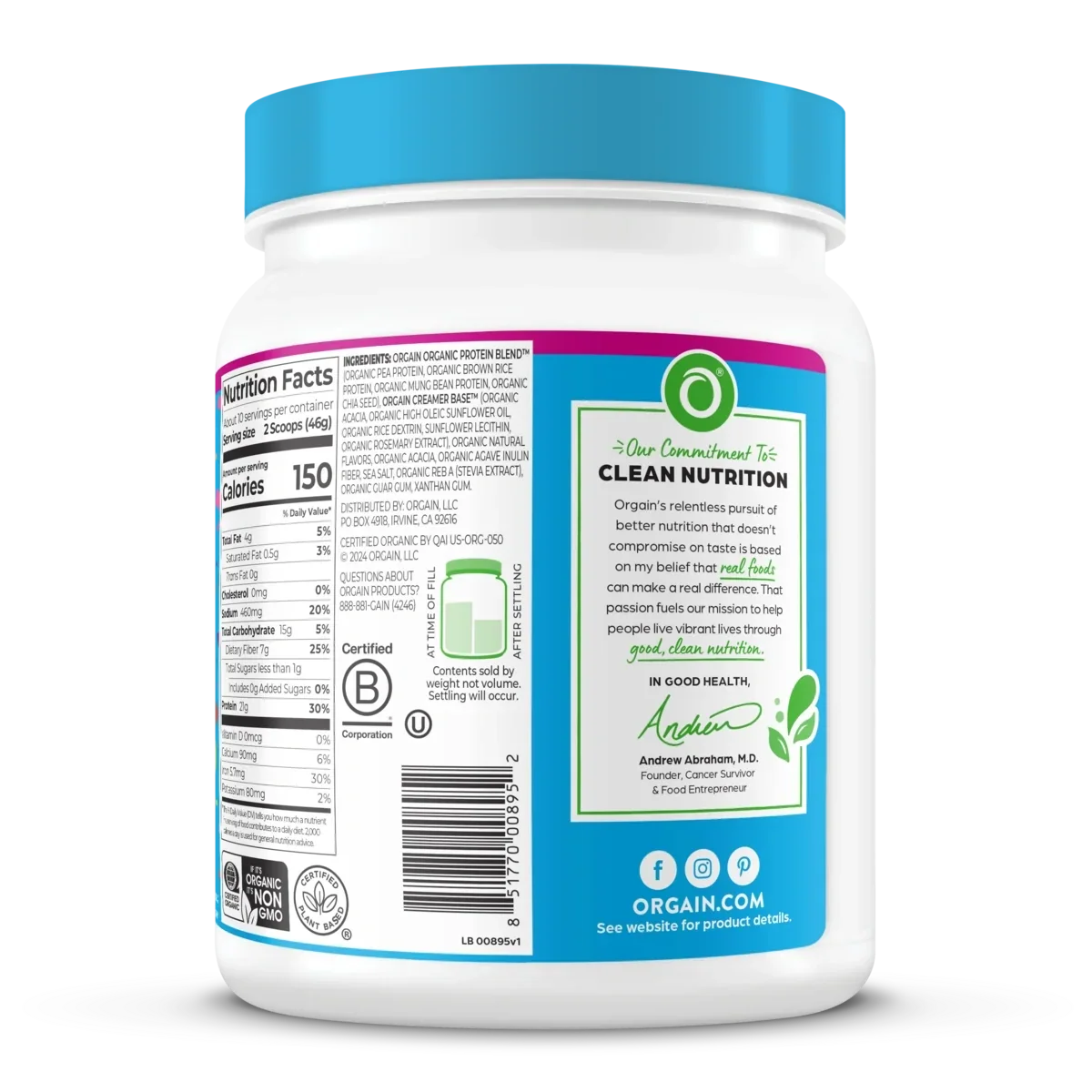 Organic Protein™ Plant Based Protein Powder - Birthday Cake
