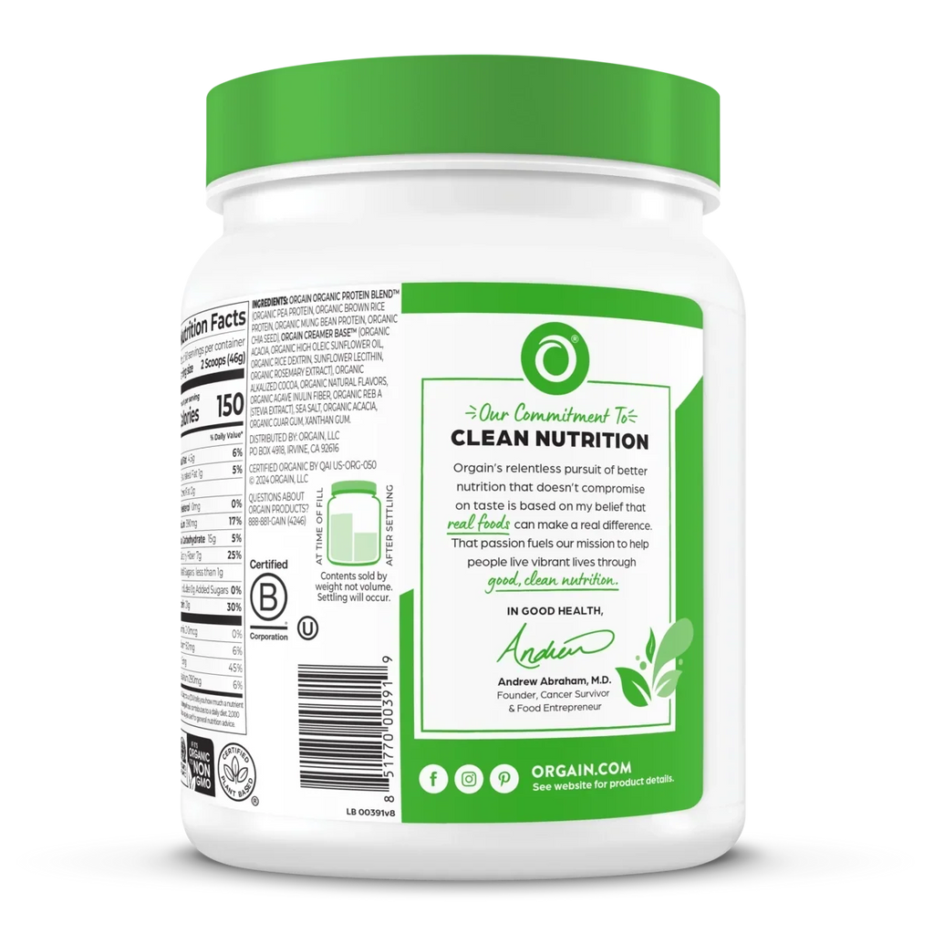 Organic Protein™ Plant Based Protein Powder - Creamy Chocolate Fudge
