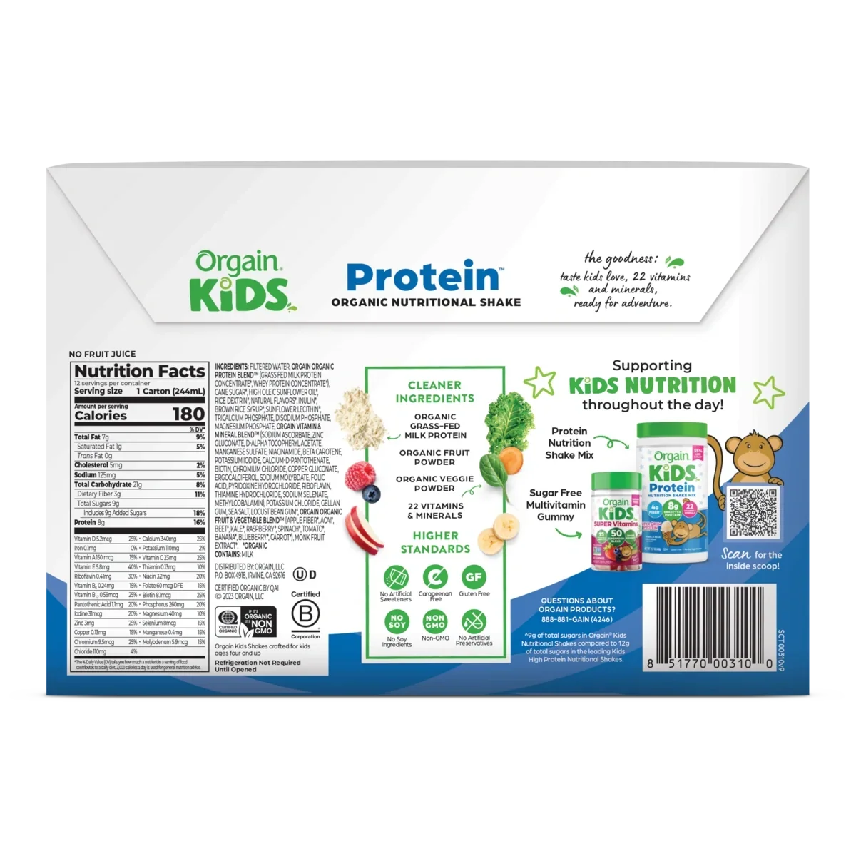 Kids Protein Organic Nutrition Shake - Vanilla