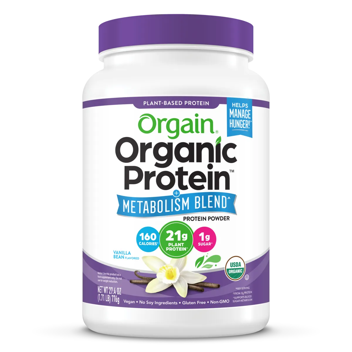 Organic Protein Powder + Metabolism Blend Vanilla Bean