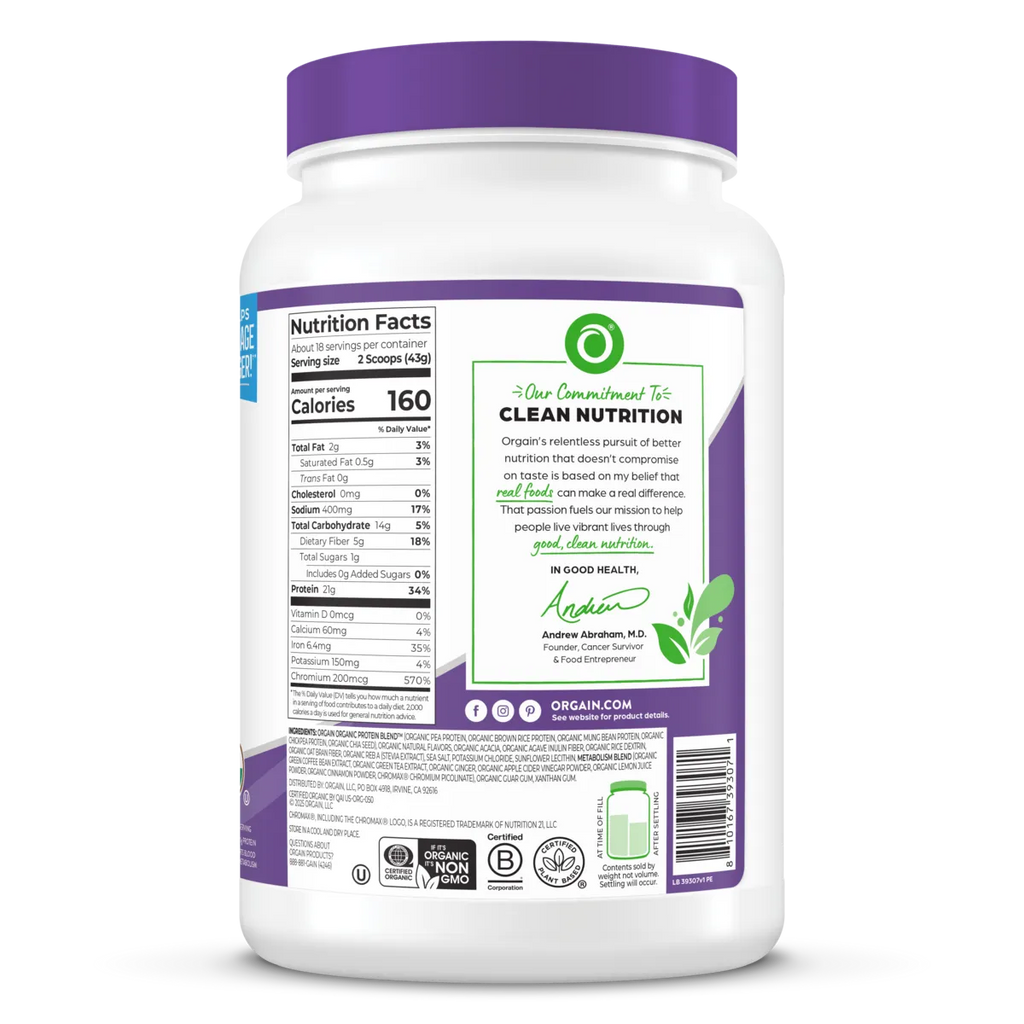 Organic Protein Powder + Metabolism Blend Vanilla Bean