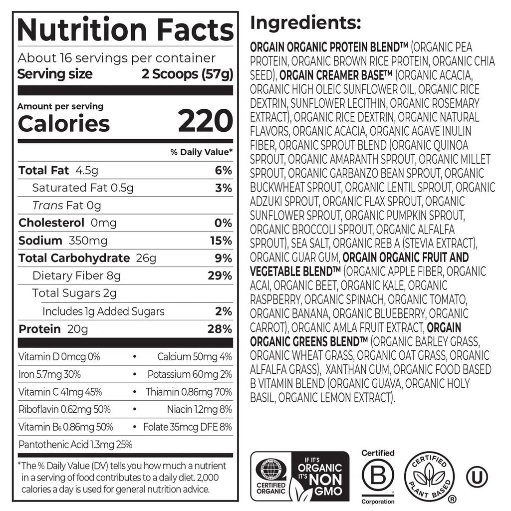 Organic Meal Powder - Vanilla Bean